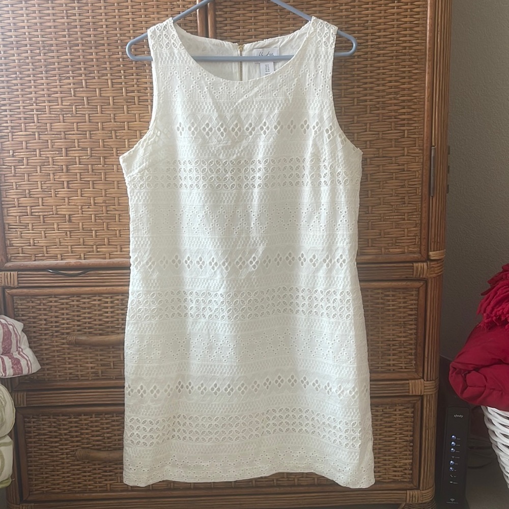 Simple white eyelet dress